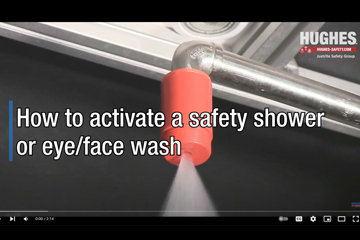 How to activate a safety shower or eye/face wash